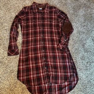Kabuki plaid shirt dress/tunic